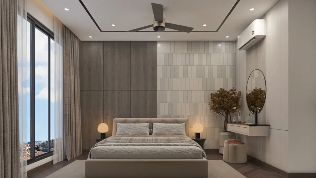 Modern 1-bedroom apartment interior in Rawalpindi at Sardar’s Mall, featuring contemporary design and affordable living space for singles and couples.